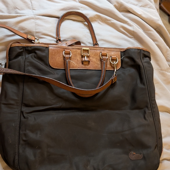 Dooney & Bourke Black Nylon Editors Satchel/ Shoulder Bag Tote. Water Repellent. - Picture 4 of 9